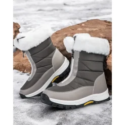 Women's Winter Snow Boots with Faux Fur Lining – Waterproof, Insulated, and Rugged Sole for Cold Weather Outdoor Activities