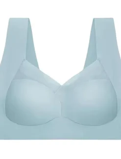 Women's Wireless Bras Fixed Straps Full Coverage V Neck Breathable Pure Color Pull-On Closure Casual Daily Nylon 1PC Black Pink / Bras & Bralettes / 1 PC Home Outfits