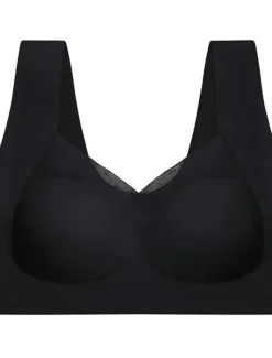 Women's Wireless Bras Fixed Straps Full Coverage V Neck Breathable Pure Color Pull-On Closure Casual Daily Nylon 1PC Black Pink / Bras & Bralettes / 1 PC Home Outfits