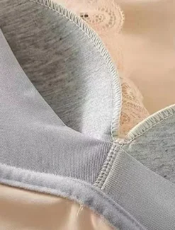 Women's Wireless Bras Padded Bras Full Coverage V Neck Breathable Push Up Lace Pure Color Pull-On Closure Date Casual Daily Nylon Sexy 1PC Black Blue / Bras & Bralettes / 1 PC Home Outfits