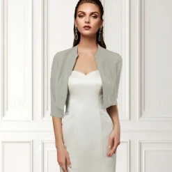 Women's Wrap Bolero Shrug Mother's Wraps Basic Coats / Jackets Elegant 3/4 Length Sleeve Chiffon Wedding Guest Wraps With Pure Color For Party Evening Spring & Summer dress to impress