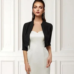 Women's Wrap Bolero Shrug Mother's Wraps Basic Coats / Jackets Elegant 3/4 Length Sleeve Chiffon Wedding Guest Wraps With Pure Color For Party Evening Spring & Summer dress to impress