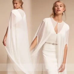 Women's Wrap Bridal's Wraps Elegant Pure Sleeveless Chiffon Wedding Wraps With Pure Color For Wedding Summer