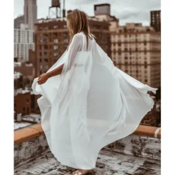 Women's Wrap Bridal's Wraps Elegant Pure Sleeveless Chiffon Wedding Wraps With Pure Color For Wedding Summer