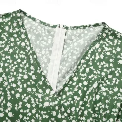 Women's Wrap Dress Floral Ditsy Floral Button Print V Neck Midi Dress Classic Daily Vacation Short Sleeve Summer Spring