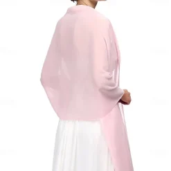 Women's Wrap Elegant Sleeveless Chiffon Wedding Wraps With Pure Color For Party Spring & Summer