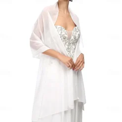 Women's Wrap Elegant Sleeveless Chiffon Wedding Wraps With Pure Color For Party Spring & Summer
