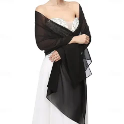 Women's Wrap Elegant Sleeveless Chiffon Wedding Wraps With Pure Color For Party Spring & Summer