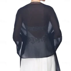 Women's Wrap Elegant Sleeveless Chiffon Wedding Wraps With Pure Color For Party Spring & Summer