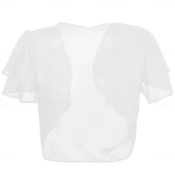 Women's Wrap Elegant Sun Protection Short Sleeve Chiffon Wedding Wraps With Pure Color For Wedding Summer