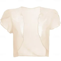 Women's Wrap Elegant Sun Protection Short Sleeve Chiffon Wedding Wraps With Pure Color For Wedding Summer