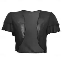 Women's Wrap Elegant Sun Protection Short Sleeve Chiffon Wedding Wraps With Pure Color For Wedding Summer