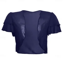 Women's Wrap Elegant Sun Protection Short Sleeve Chiffon Wedding Wraps With Pure Color For Wedding Summer