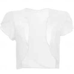 Women's Wrap Elegant Sun Protection Short Sleeve Chiffon Wedding Wraps With Pure Color For Wedding Summer