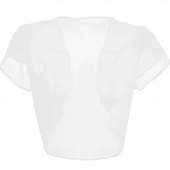 Women's Wrap Elegant Sun Protection Short Sleeve Chiffon Wedding Wraps With Pure Color For Wedding Summer