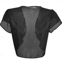 Women's Wrap Elegant Sun Protection Short Sleeve Chiffon Wedding Wraps With Pure Color For Wedding Summer