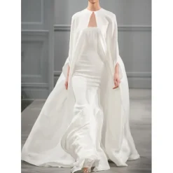 Women's Wrap Voiles & Sheers Elegant & Luxurious Romantic Sleeveless Chiffon Wedding Wraps With Pure Color For Formal Spring & Summer dress to impress