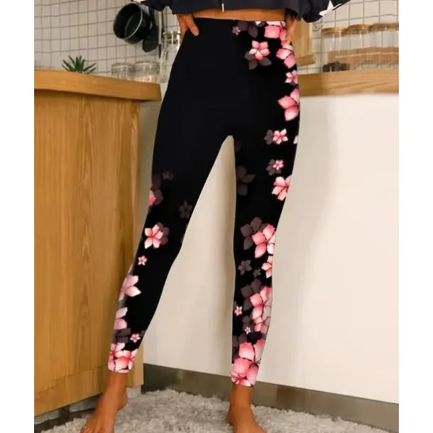 Women's Yoga Leggings Tummy Control Butt Lift High Waist Yoga Fitness Gym Workout Tights Leggings Floral 1# 2# 8# Spandex Fall Sports Activewear Stretchy Skinny