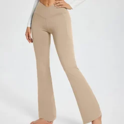 Women's Yoga Pants Side Pockets Wide Leg High Waist Yoga Fitness Gym Workout Bottoms Dark Grey Black White Spandex Fall Sports Activewear Stretchy