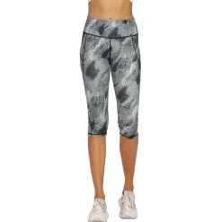 Women's Yoga Pants Side Pockets Tummy Control Butt Lift High Waist Yoga Fitness Gym Workout Tights Capri Leggings Bottoms Blue Spandex Fall Winter Sports Activewear High Elasticity