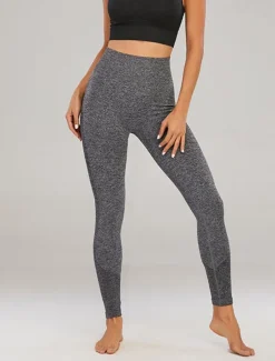 Women's Yoga Pants Yoga Leggings High Waist Yoga Gym Workout Pilates Tights Black Yellow Navy Blue Fall Sports Activewear Stretchy Slim