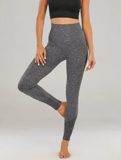 Women's Yoga Pants Yoga Leggings High Waist Yoga Gym Workout Pilates Tights Black Yellow Navy Blue Fall Sports Activewear Stretchy Slim