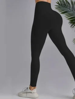 Women's Yoga Pants Yoga Leggings High Waist Yoga Gym Workout Pilates Tights Black Yellow Navy Blue Fall Sports Activewear Stretchy Slim