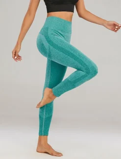 Women's Yoga Pants Yoga Leggings High Waist Yoga Gym Workout Pilates Tights Black Yellow Navy Blue Fall Sports Activewear Stretchy Slim