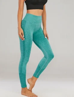 Women's Yoga Pants Yoga Leggings High Waist Yoga Gym Workout Pilates Tights Black Yellow Navy Blue Fall Sports Activewear Stretchy Slim