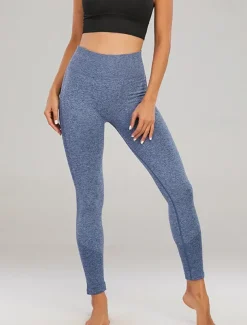 Women's Yoga Pants Yoga Leggings High Waist Yoga Gym Workout Pilates Tights Black Yellow Navy Blue Fall Sports Activewear Stretchy Slim