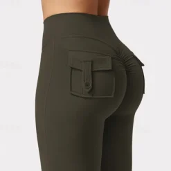 Women's Yoga Pants Yoga Leggings Ruched Butt Lifting Tummy Control Butt Lift High Waist Yoga Gym Workout Pilates Tights Black Army Green Fuchsia Fall Winter Sports Activewear Stretchy Slim