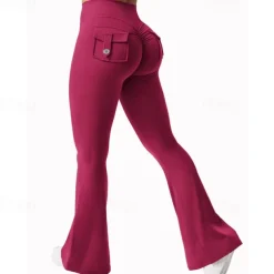 Women's Yoga Pants Yoga Leggings Ruched Butt Lifting Tummy Control Butt Lift High Waist Yoga Gym Workout Pilates Tights Black Army Green Fuchsia Fall Winter Sports Activewear Stretchy Slim