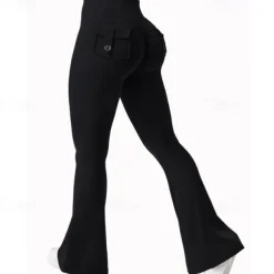 Women's Yoga Pants Yoga Leggings Ruched Butt Lifting Tummy Control Butt Lift High Waist Yoga Gym Workout Pilates Tights Black Army Green Fuchsia Fall Winter Sports Activewear Stretchy Slim