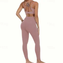 Women's Yoga Pants Yoga Leggings Pocket High Waist Yoga Gym Workout Pilates Tights Black Pink Light Blue Spandex Fall Sports Activewear Stretchy Slim