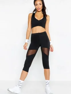 Women's Yoga Pants Yoga Leggings Patchwork Tummy Control Butt Lift High Waist Yoga Gym Workout Pilates Cropped Leggings Tights Fashion Black Fall Sports Activewear Stretchy Slim