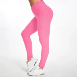 Women's Yoga Pants Yoga Leggings Elastic Waistband High Waist Yoga Gym Workout Pilates Tights Black White Pink Sports Activewear Stretchy Slim