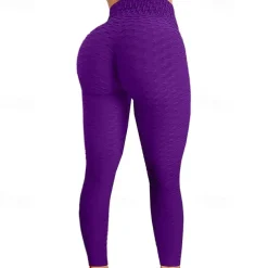 Women's Yoga Pants Yoga Leggings Elastic Waistband High Waist Yoga Gym Workout Pilates Tights Black White Pink Sports Activewear Stretchy Slim