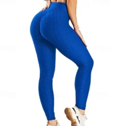 Women's Yoga Pants Yoga Leggings Elastic Waistband High Waist Yoga Gym Workout Pilates Tights Black White Pink Sports Activewear Stretchy Slim