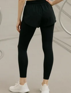 Women's Yoga Pants Yoga Leggings Pocket Drawstring 2 in 1 Yoga Fitness Pilates Pants Black Pink Purple Spandex Sports Activewear Micro-elastic