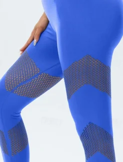 Women's Yoga Pants Yoga Leggings Hollow Out Tummy Control Butt Lift High Waist Yoga Gym Workout Pilates Tights Black White Blue Spandex Fall Sports Activewear Stretchy Skinny