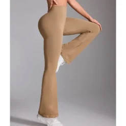 Women's Yoga Pants Yoga Leggings Flare Leg High Waist Yoga Gym Workout Pilates Tights Black Navy Blue Dark Gray Spandex Fall Sports Activewear Stretchy Slim