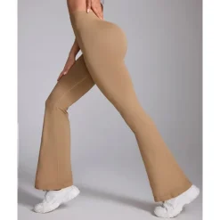 Women's Yoga Pants Yoga Leggings Flare Leg High Waist Yoga Gym Workout Pilates Tights Black Navy Blue Dark Gray Spandex Fall Sports Activewear Stretchy Slim