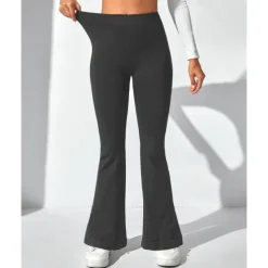 Women's Yoga Pants Yoga Leggings Flare Leg High Waist Yoga Gym Workout Pilates Tights Black Navy Blue Dark Gray Spandex Fall Sports Activewear Stretchy Slim