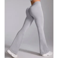 Women's Yoga Pants Yoga Leggings Flare Leg High Waist Yoga Gym Workout Pilates Tights Black Navy Blue Dark Gray Spandex Fall Sports Activewear Stretchy Slim