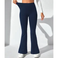 Women's Yoga Pants Yoga Leggings Flare Leg High Waist Yoga Gym Workout Pilates Tights Black Navy Blue Dark Gray Spandex Fall Sports Activewear Stretchy Slim