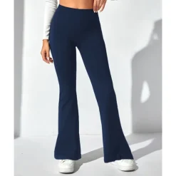 Women's Yoga Pants Yoga Leggings Flare Leg High Waist Yoga Gym Workout Pilates Tights Black Navy Blue Dark Gray Spandex Fall Sports Activewear Stretchy Slim