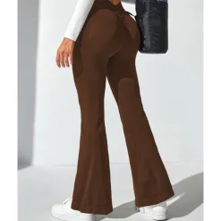 Women's Yoga Pants Yoga Leggings Flare Leg High Waist Yoga Gym Workout Pilates Tights Black Navy Blue Dark Gray Spandex Fall Sports Activewear Stretchy Slim