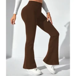 Women's Yoga Pants Yoga Leggings Flare Leg High Waist Yoga Gym Workout Pilates Tights Black Navy Blue Dark Gray Spandex Fall Sports Activewear Stretchy Slim