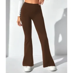 Women's Yoga Pants Yoga Leggings Flare Leg High Waist Yoga Gym Workout Pilates Tights Black Navy Blue Dark Gray Spandex Fall Sports Activewear Stretchy Slim