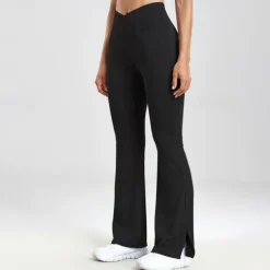 Women's Yoga Pants Yoga Leggings Flare Leg High Waist Yoga Gym Workout Pilates Tights Black Dark Gray Light Grey Fall Sports Activewear Stretchy Slim